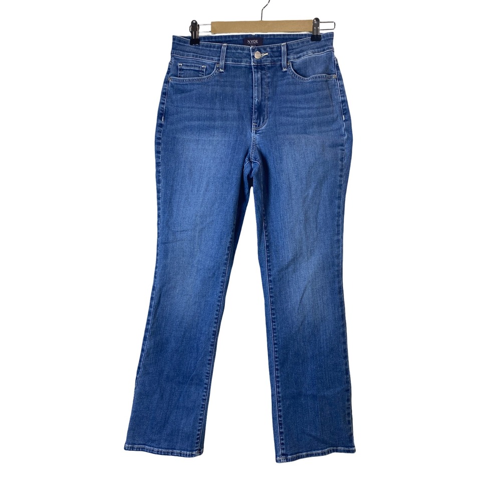 NYDJ Marilyn Straight Leg Jeans Blue Lift Tuck Denim Petite 8P Flattering